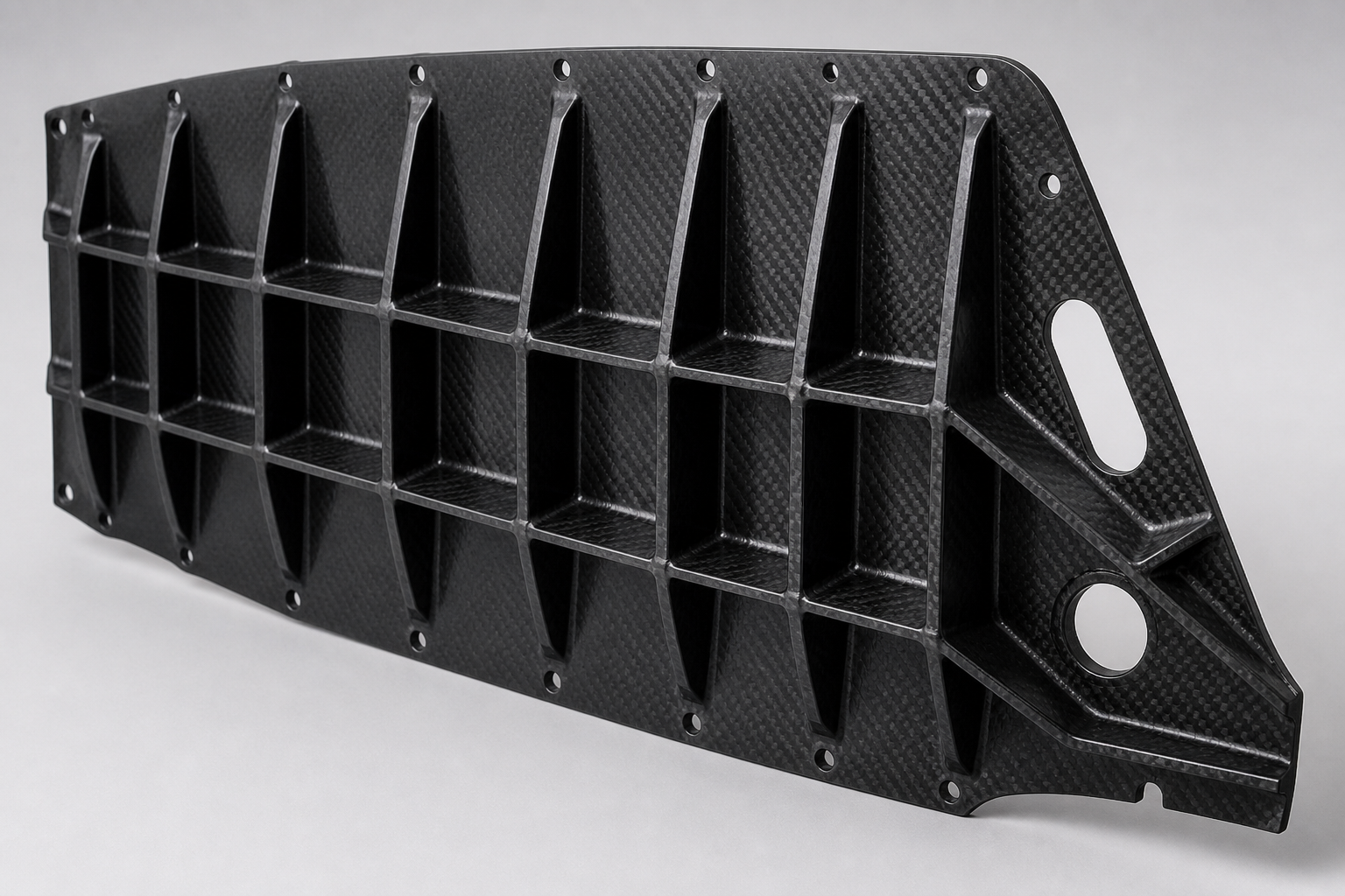 Pièce structure composite carbone, produit fini aéronautique